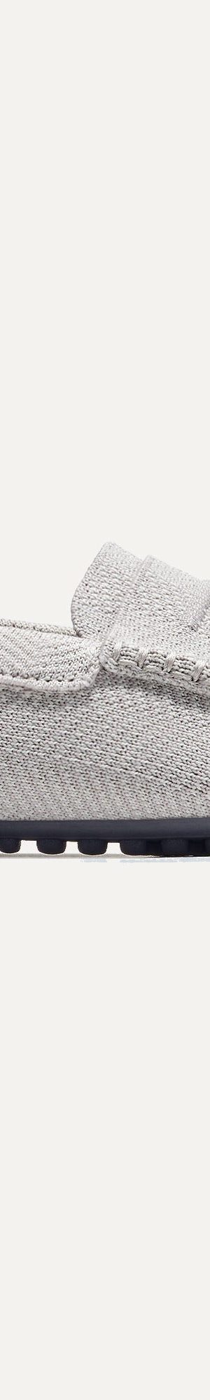 The Driving Loafer - Light Grey Herringbone