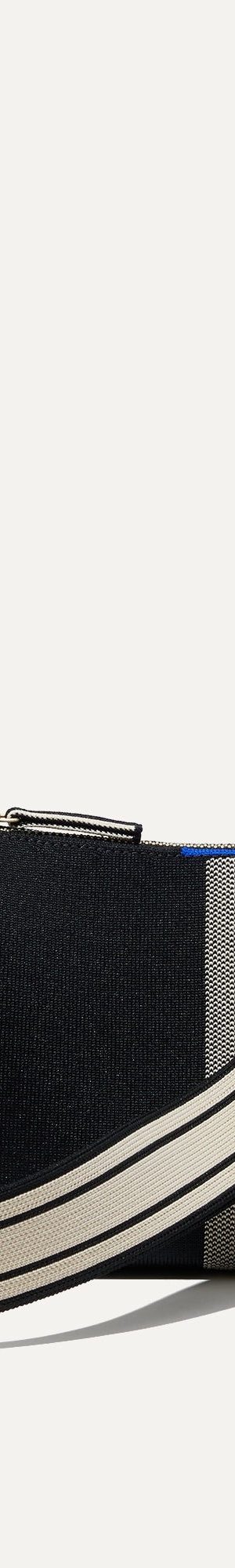 The Casual Crossbody - Black and Ivory Stripe